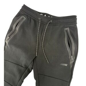 American Eagle Kids XS Black Active Jogger Pants Zipper Pockets Drawstring AE